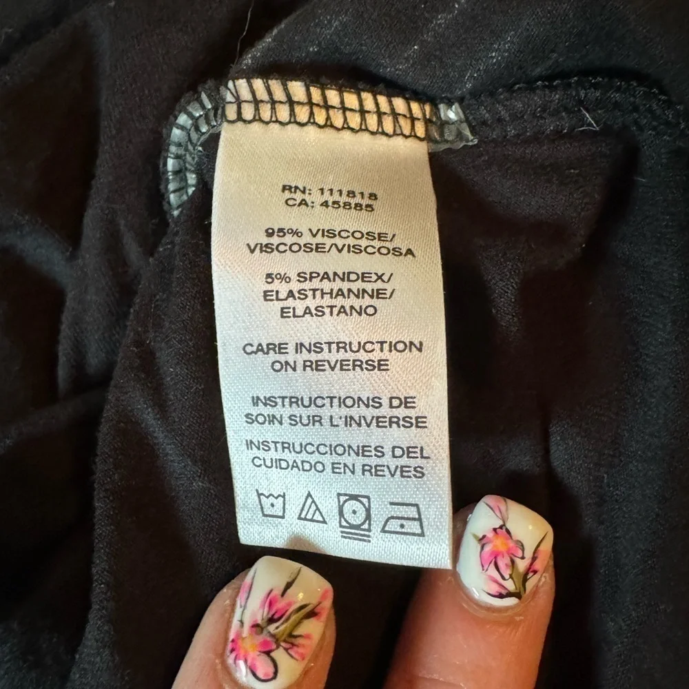 Michael Kors Faux Wrap Jersey Tank with Leather Buckle Accent, Black, Size M